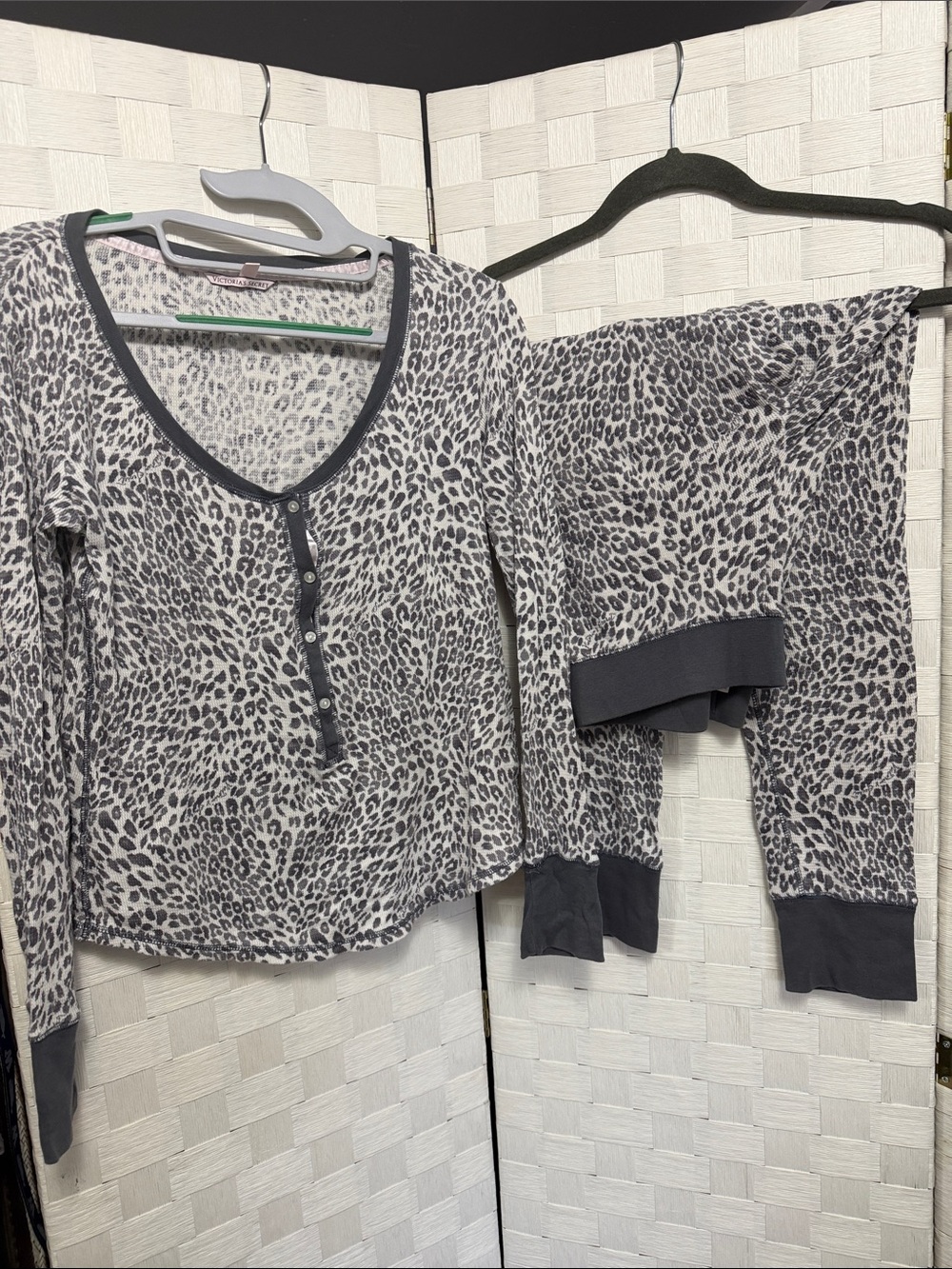 Victoria's Secret Grey Leopard-Print Kids Pajama Set